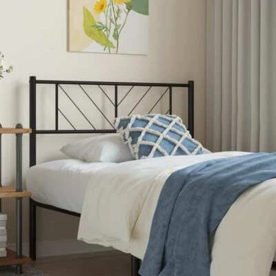 vidaXL Metal Headboard Black 107 cm King Single