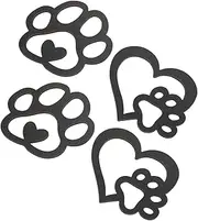 STOBAZA 4pcs Dog Paw Heart Wood Wall Art Rustic Wooden Animals Paw Room Decorations Charming Wall Craft for Home Bedroom
