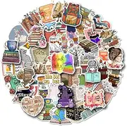 10/30/50PC Diary Book Reading Stickers for Notebook Motorcycle Skateboard Computer Decal Cartoon Luggage Graffiti Sticker F3 Suitable for Water Bottles,Skateboards,laptops,Phone Cases,Guitars,Helmets