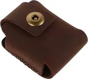 Yardwe Elegant Cowhide Lighter Pouch Large Capacity Leather Case Holder for Men's Lighters Accessories