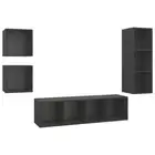 4 Piece Tv Cabinet Set Grey Engineered Wood Wood TV Stands & Entertainment Units