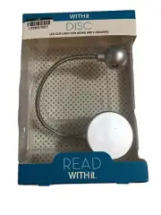 Disc Light, Silver LED Clip Light For Books And E-Reader.