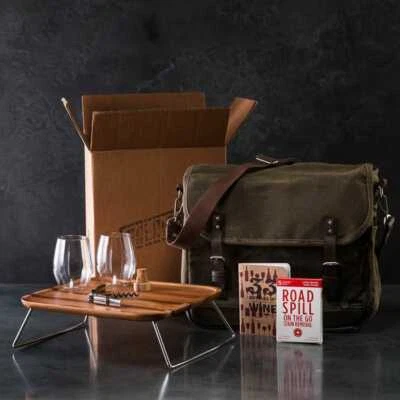 Wine Country Insulated Wine Carrier Picnic BACKPACK For 2 Double Tote Wood Board