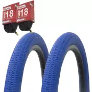 1PAIR! Bicycle Bike Tires & Tubes 18" x 1.95" Blue/Blue Side Wall P-1208
