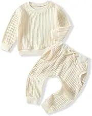 [shunvbasha] Unisex Baby Clothes Fall 6 12 18 24 Months Football Long Sleeve Pullover Tops & Pant Sets Toddler Winter Outfits