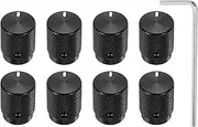 uxcell 8 Pcs Aluminium Potentiometer Knobs, 1/4"(6mm) IDx1/2(12.5mm) ODx5/8(16mm) Height Universal Volume Tone Control Knobs for Guitar, Bass, Oval Indicator, Matte Black