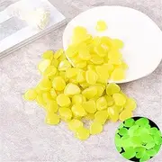 Luminous Stones Gemstones for Children, 1Cm Glow in The Dark Pebbles Rock Cobblestones Glowing Garden Decoration Garden Lawn Aquarium,Yellow,500pcs
