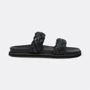 &me Women's Braid Footband Slide - Black