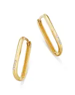 Zoe Chicco 14K Yellow Gold Pave & Bead Diamond Oval Huggie Hoop Earrings