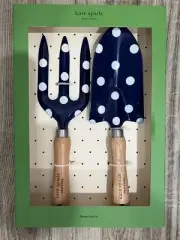 Kate Spade New York 2 Pc. Gardening Hand Tools Navy White Polka Dots Wood Handle