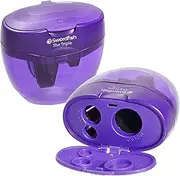 Swordfish ‘The Triple’ Three Hole Pencil Sharpener with Mess-Free Canister [Pack of 1] 8-16 mm [40228s], Purple