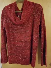 No Boundaries Juniors Red Sweater w Silver Sequins Size XXl