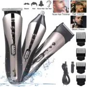 3IN1 Hot Men Nose Hair Mustache Beard Trimmer Shaver Rechargeable Hair Clippers
