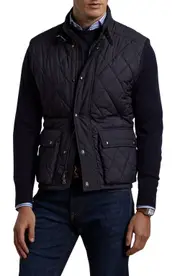 Ralph Lauren Purple Label Leyland Diamond Quilted Vest in Classic Chairman Navy at Nordstrom, Size Small