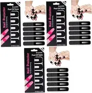 HAKIDZEL 3sets Press on Nails Polish Guard Onxyo Nail Guard Unique U-shape Soft Silicone Non-slip 100sheets*3