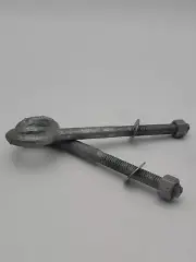 2pcs - 3/8"-16 X 4-1/2" Hot Dipped Galvanized Forged Eye Bolt with Hex Nut (6B5)