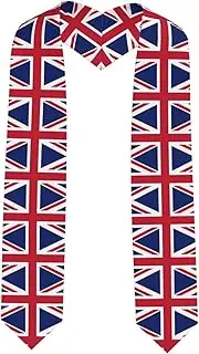 [SKKNT] Uk Flag Print Graduation Shawl Stole For Academic Commencements Honor Sash Congratulations Gift