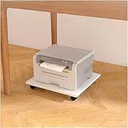 Printer Shelf Home Office Under Desk Printer Stand with 4 Caster Wheels Movable Laser Printer Scanner Copier Stand CPU Holder Rolling Plant Tray Printer Carts & Stands, White