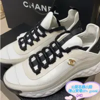 在飛比找蝦皮購物優惠-【法國代購】專櫃全新 CHANEL 香奈兒 白色麂皮拼帆布 