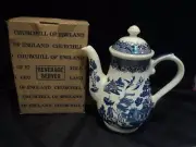 Churchill Blue Willow Coffee/Tea/Beverage Server England NIB