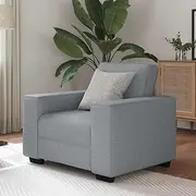 Sofa Chair Light Grey for Living Room, Fabric Couch, Small Floor Lounging, Comfy Single Chair, 60 cm Sofa Bed, Modern Furniture