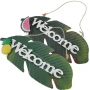 2pcs Decorative Door Welcome Signs Front Door Hanging Decors