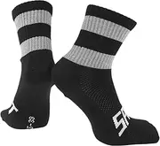 [X AUTOHAUX] Cycling Socks Anti-Friction Outdoor Bike Socks Black,Grey Unsex 1 Pair Color Matching Reflective