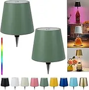 Pridola Wireless Bottle Lamp Shade, Wireless Bottle Lamp, Stepless Dimming Pridola Bottle, Touch Control RGB Mode Wine Bottle, Led Wine Bottle Lamp, Pridola Bottle Light (2 PCS,Greens)