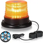 eSynic 40LED Round Beacon Flashing Light Strobe Light Amber Recovery Light Emergency Round Roof Top Light for Vehicles
