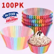 100PC Colorful Muffin Cake Paper Baking Box Cupcake Cases Cup Wrapper Cake Liner
