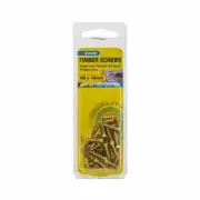 Zenith 4G x 16mm Brass Plated Hinge-Long Threads Countersunk Head Timber Screws
