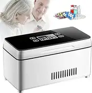 Insulin Cooler Travel Case, with Temp Display Diabetic Travel Cooler Case, Medicine Refrigerator Insulin Cooling, for Medication Small Travel Box,Touchmodel-doublebattery