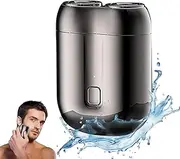 New Model Mini Dual-Head Electric Shaver, 2025 Pocket Portable Razor, Washable USB Rechargeable Compact for Home Car Travel (Gray)
