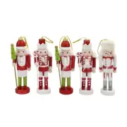 Set of 5 Glitter Christmas Nutcrackers New Year Soldier Puppet Doll Pendant