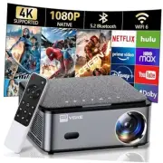 Smart 4K Projector, Android TV Projector with WiFi and Bluetooth, 800 ANSI