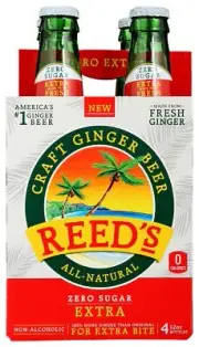 Reeds Ginger Brew Soda Ginger Beer Zero Sugar Extra 12 Fl Oz 4 Pack