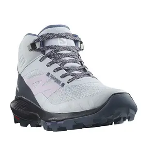 【SALOMON 法國】女OUTpulse GTX中筒登山鞋『冰河藍/墨黑/蘭綻粉』471524