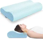 Anvo Memory Foam Pillow Neck Contour Cervical Orthopedic Bed Pillow for Sleep...