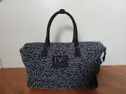 Diane Von Furstenberg Studio Weekender Bag Overnight Luggage Black Leopard Print