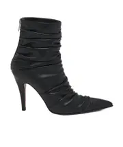 Alexander McQueen Birdee Ruched Pointed-Toe Boots 36,37.5,37,38.5,38,39,40,41 black
