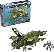 MEGA Halo Pelican Inbound Vehicle Halo Infinite Building Set with Master Chief Character Figure, Building Toys for Boys