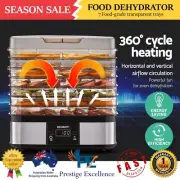 Devanti Stainless Steel Food Dehydrator with 7 Trays Beef Jerky Meat Fruit Dryer