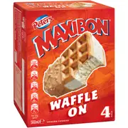 Peters Maxibon Waffle On Frozen Dessert Bars 4 pack