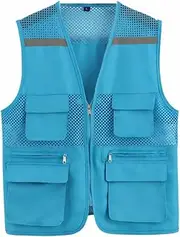 [WSLCN] Reflective Work Vest Volunteer Vest Breathable Mesh Vest with Pockets