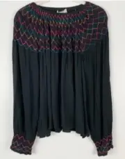 CHLOE OLIVER Peasant Top Size Small Embroidered Blouse