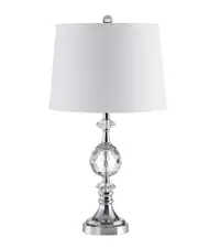 JONATHAN Y Designs 25.5in Channing LED Crystal & Metal Table Lamp