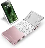 iClever Foldable Keyboard, BK08 Bluetooth Keyboard with Touchpad, Multi-Device Connection, Pocket-Sized Compact Tri-Folding Portable Keyboard for iPad, iPhone, Smartphone, Laptop, and Tablet