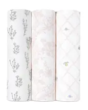 Aden and Anais French Floral Silky Swaddles, Pack of 3