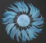 1 Piece FULL FEATHER PINWHEEL - SKY BLUE Hackle Feathers; Headbands/Beads/Hats