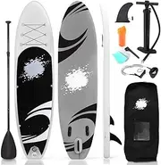 Paddleboard Deck Bag Inflatable Stand Up Paddle Board (6 Inches Thick) with SUP Accessories & Carry Bag | Wide Stance Surfboard Surf Control Surfing Accessories